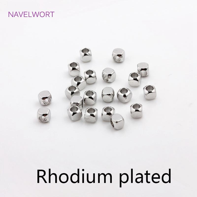 2/3/4mm Hollow Cube Beads 18k Gold Plated Brass Spacer Beads,Separators For Beads,DIY Jewelry Making Supplies Wholesalele