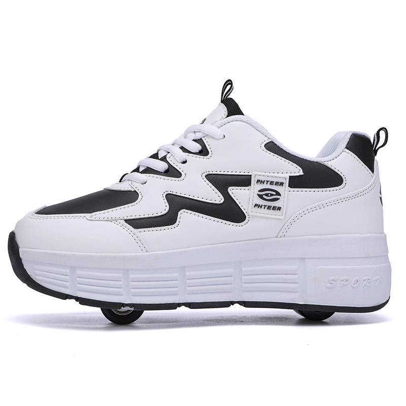 

Обувь Runaway Shoes Маленькие двухколесные новые детские туфли с роликами для мальчиков и девочек, съемные роликовые коньки для ходьбы, для студентов с колесами 40