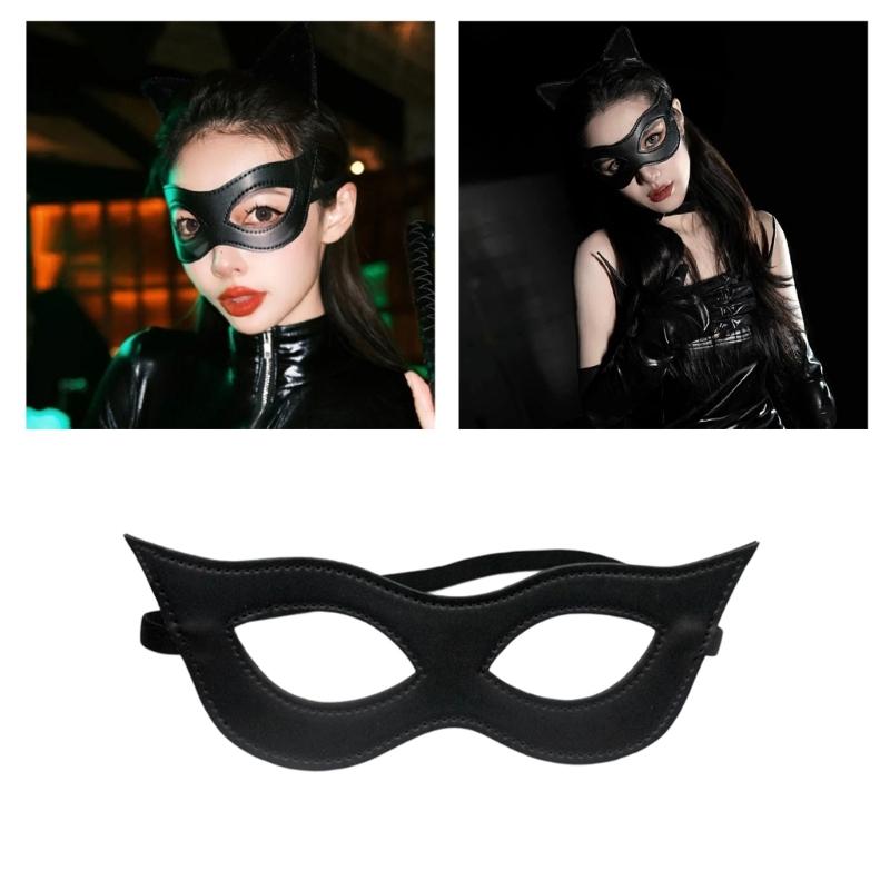 Friendly PU Leather Masquerades Mask With Adjustable Elastic Band For Themed Parties Stage Performances