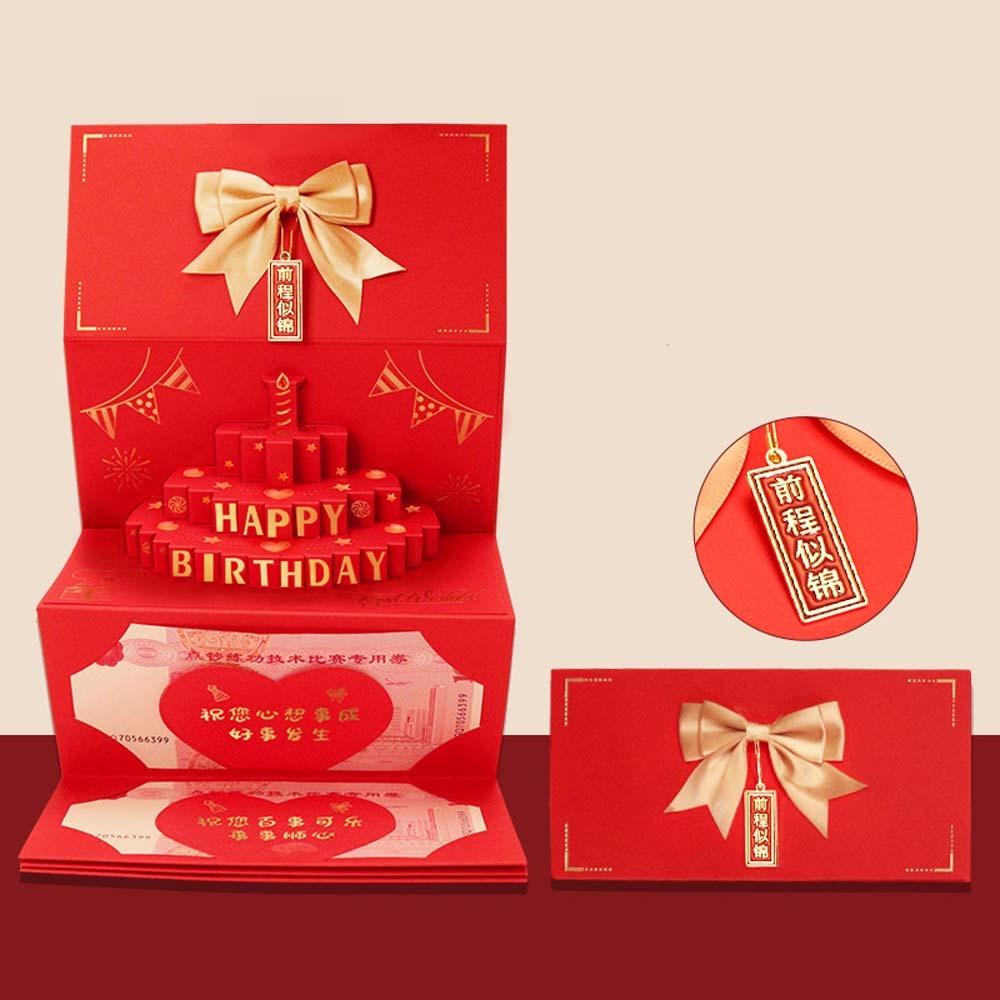 Best Wishes Red Envelope Card 6/8/10 Slots Lucky Money Envelope Creative Money Bag  New Year Gifts