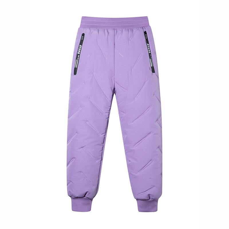 Boys Girls Winter Pants Waterproof Padded Thick Warm Trousers Ski Pants Elastic Kids Fleece Pant Thick