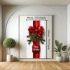 ChristmasDoor Cover Banner 71x35 Inch Red Bow and Holly Decoration for Front Door Holiday Indoor Outdoor Home Decor