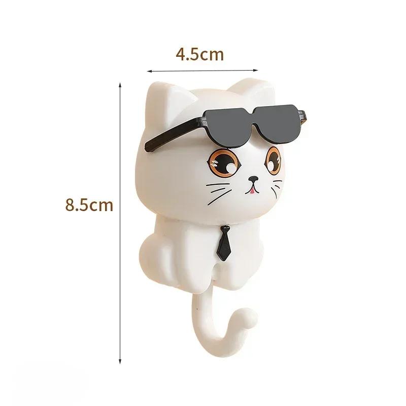 1PC cartoon sunglasses with creative hooks no holes no marks strong adhesive hooks cat hooks