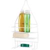 Hanging Shower Caddy with Two Hooks Three Tier Shelves Soap Sponge Holder Rust Resistant Durable Bathroom Organizer