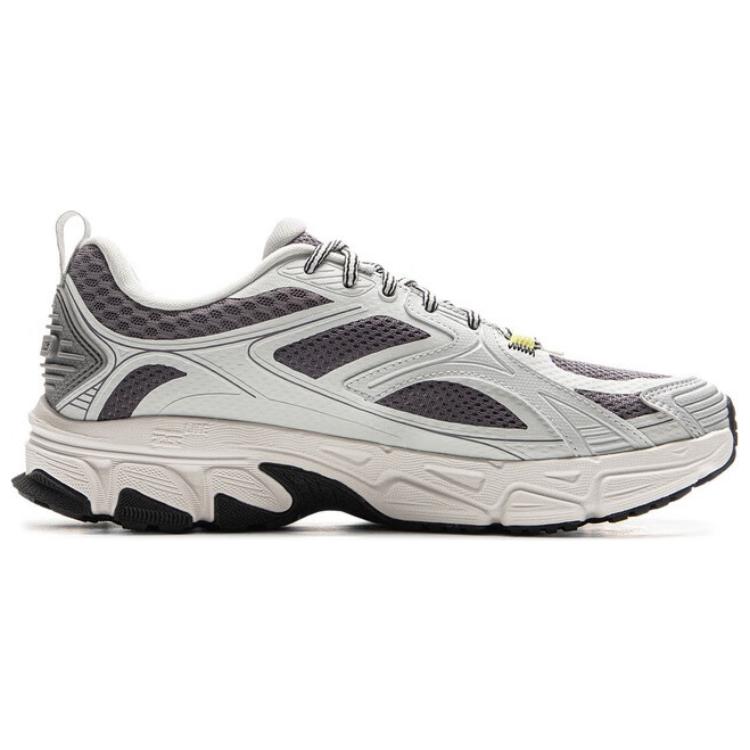 New LiNing Getaway Cushioning Anti-Slip And Wear-Resistant Rebound Low-Top Casual Running Shoes Men's Gray Purple ARXV003-2
