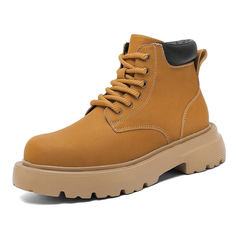 Autumn Winter Men Casual Platform Boots Lace Up Sneakers Plush Chunky Ankle Boots Outdoor High-top Comfortable Sneakers