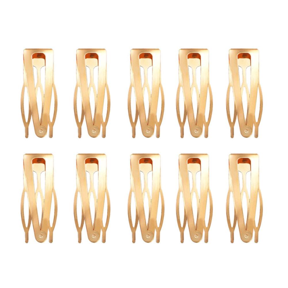 10 Stück Doppelgriff Haarspange Metall Druck Haarspangen Salon Damen Clips Kein Haar Tragbar Biegen Haard W5Q1