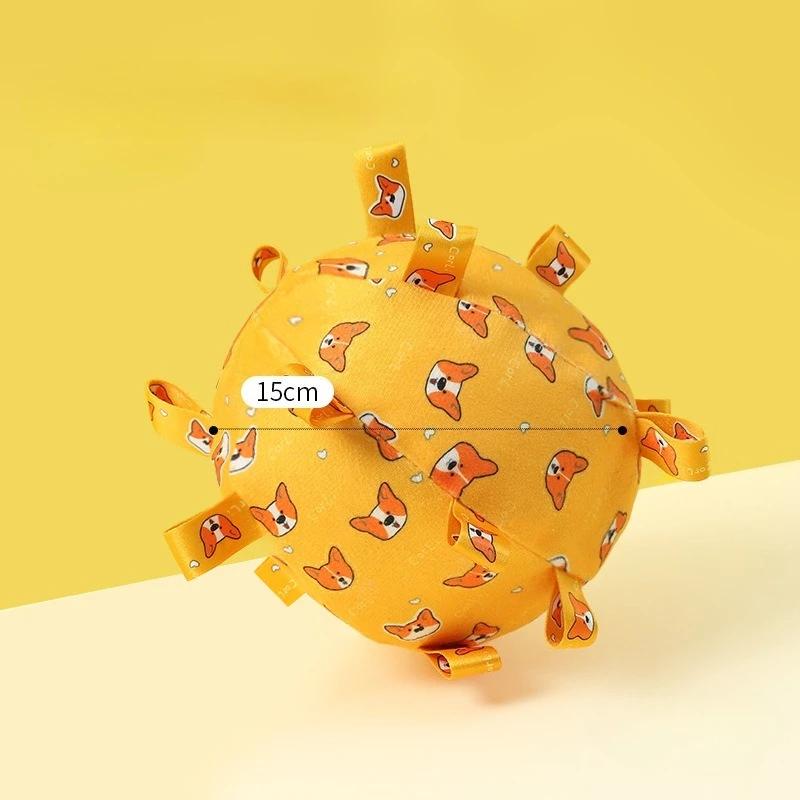 

Plush Handle Dog Toys with Bells Pet Supplies Interactive Ball Dog Toy for Aggressive Chewers Training Decompress Bite Resistant помаранчевий