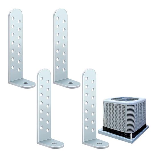 4Pcs Condenser Brackets Easy Installation Corrosion Resistant Heavy-Duty Galvanized L-Shaped