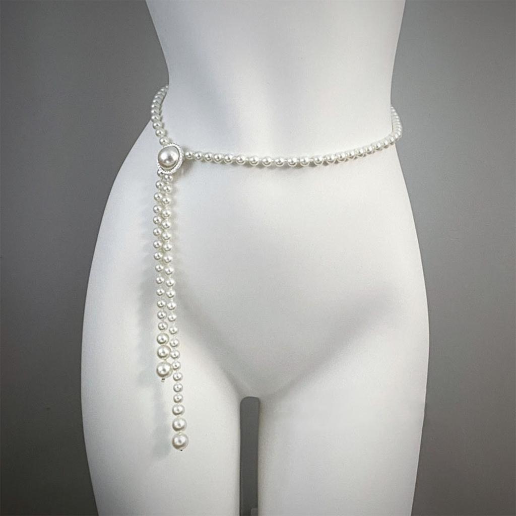 Heavy Duty Waist Belt Stylish for Stage Dance Music Festival Jeans Dress Belt Body Jewelry Chain Pearls Belly Dance