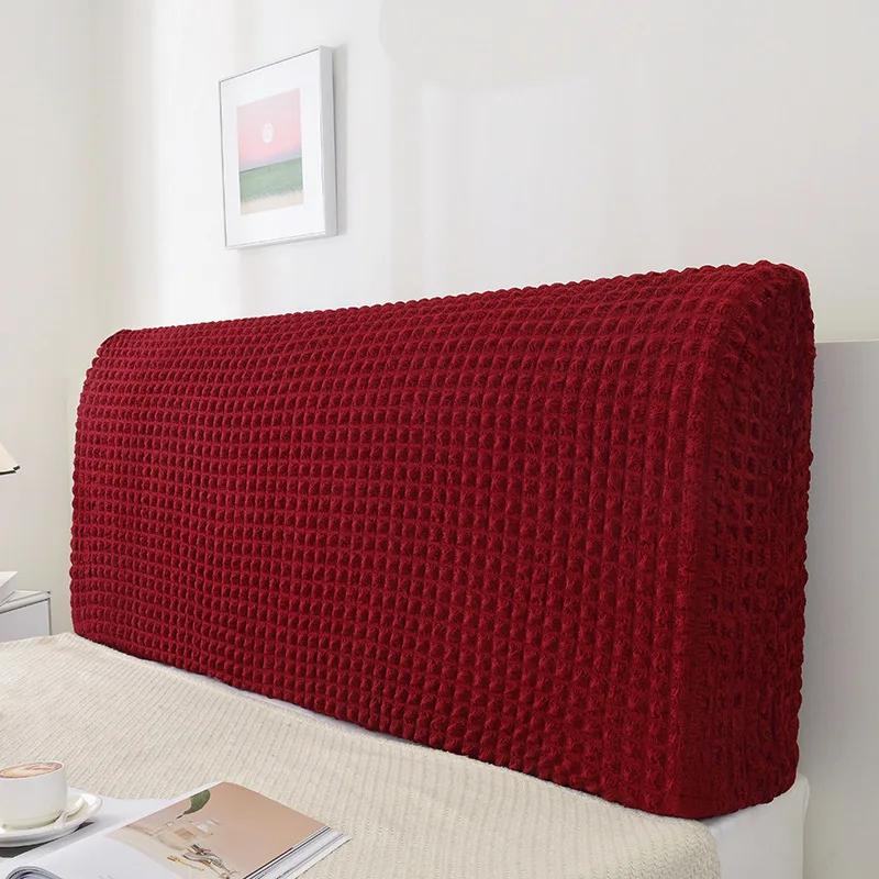 Spandex Seersucker Bettkopfteilbezug Verdicken Stretch Kopfteilbezüge All-inclusive Bettrückenlehnen-Schutzbezug für Hotel Zuhause