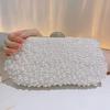 Women messenger beaded women vintage evening bags imitation pearl shell women bag shoulder bags,diamonds clutch bag for wedding
