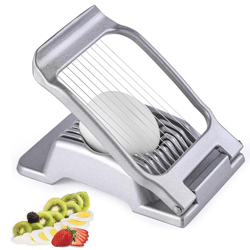 

Aluminum Alloy Egg Slicer For Hard Boiled Eggs Multipurpose Strawberry Kiwi Fruit Dicer Dishwasher Safe Kitchen Tool серебряный