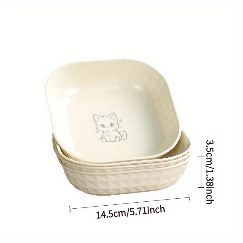 4 Stück Auslaufsichere Katzennäpfe Flache Weite Kitten-Schalen, Kunststoff Futter- & Wassernäpfe für Wohnungskatzen, Sichere & Stilvolle Accessoires