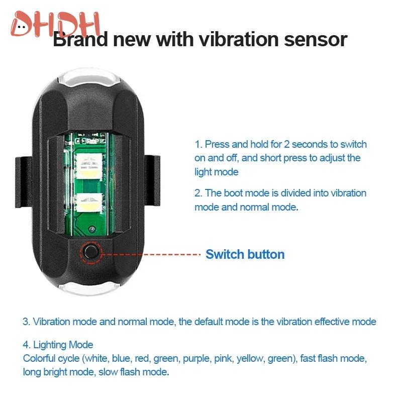 Motocicleta Luz Drone Strobe Light USB LED Anti-Colisão Bicicleta Aeronave Noite Voando Mini Piscando Luz de Advertência luz traseira