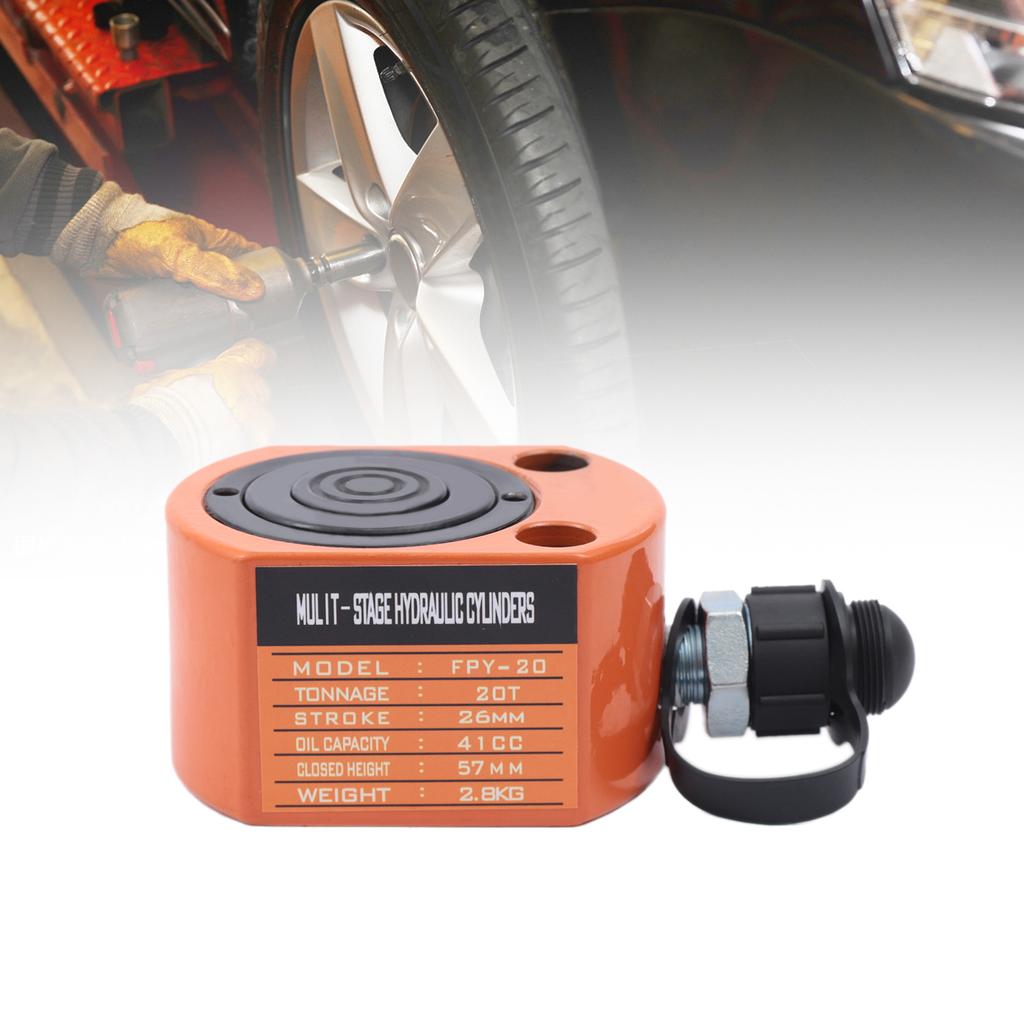20T Hydraulic Cylinder Jack Mini Hydraulic Ram Multi-Acting Low Profile Lifting Cylinders for Machinery Shipbuilding