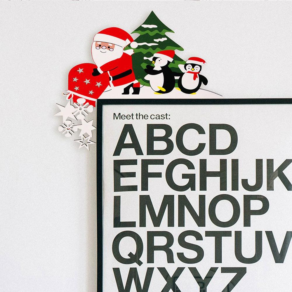 Christmas Santa Claus Door Frame Hanging Ornament Gift Reindeer Window Decoration Festive Atmosphere Decor