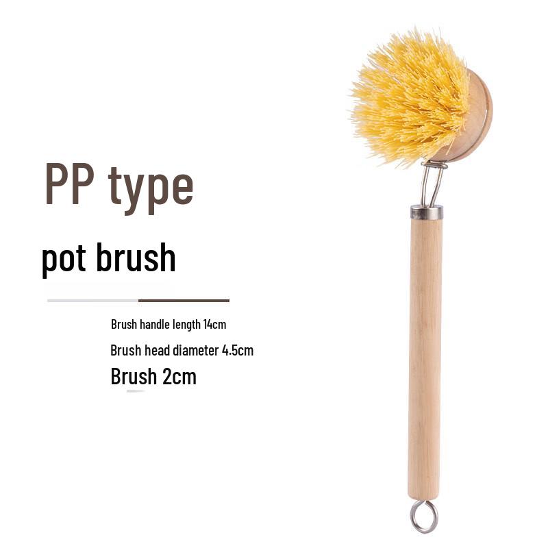 

Natural Wood Long Handle Pot & Dish Cleaning Brush