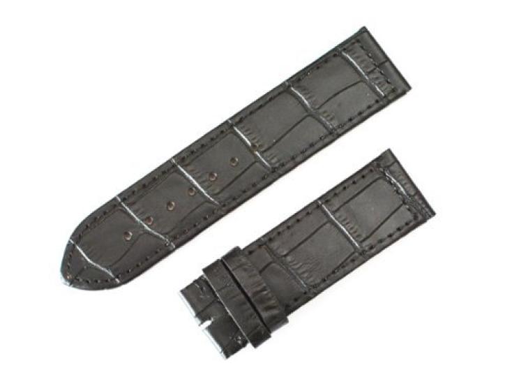 

[Import King Original] Watch Parts - Compatible with Franck Muller Long Island 1000 - Aftermarket Strap - Embossed Crocodile Leather, Black, 2222mm