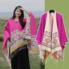 Women's Ethnic Shawl: Northwest Travel Cape, Thick Warm Scarf Cloak
