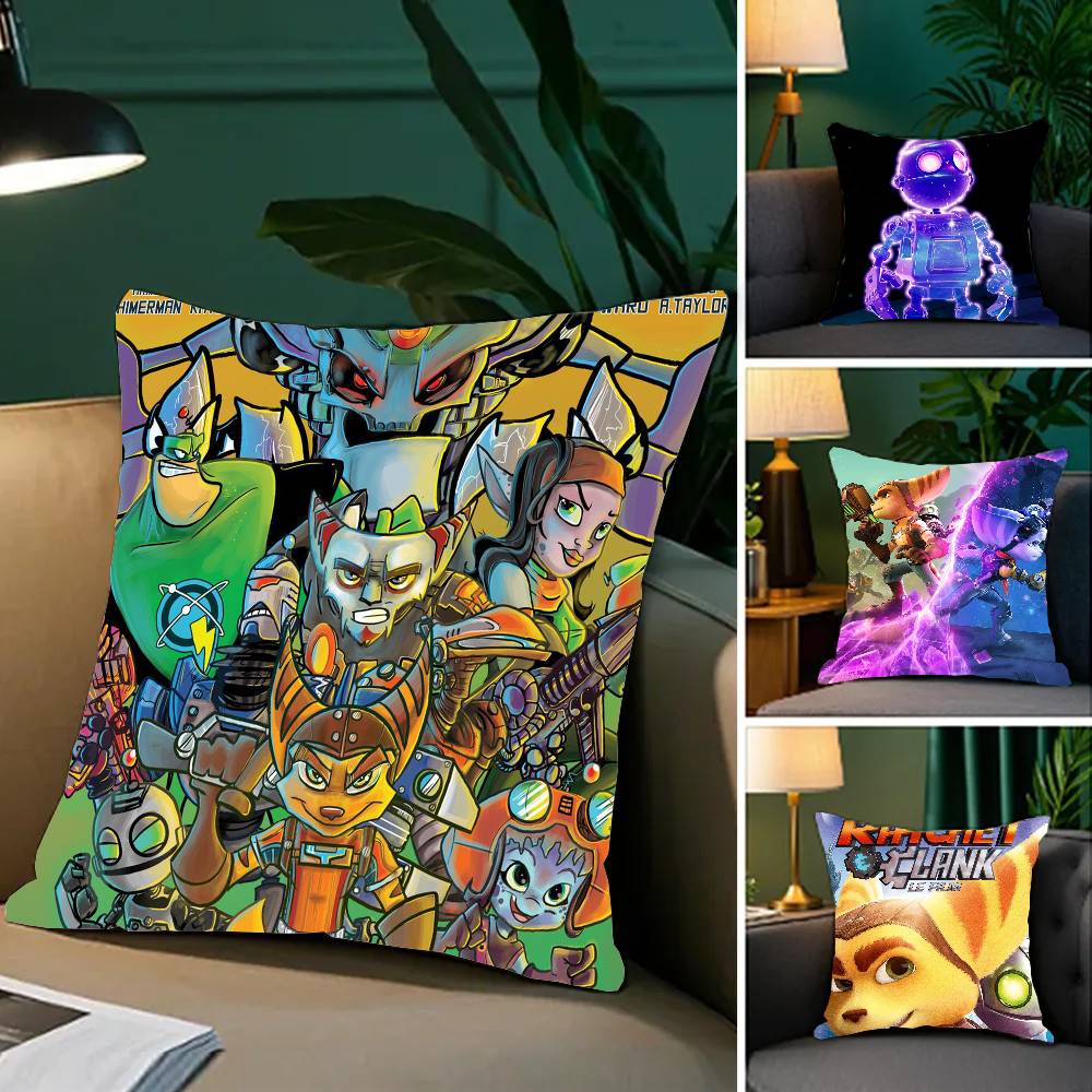 Adventure Game R-Ratchet C-Clank Vintage Pillow Case Sofa Cushion Cover Room Home Decoration