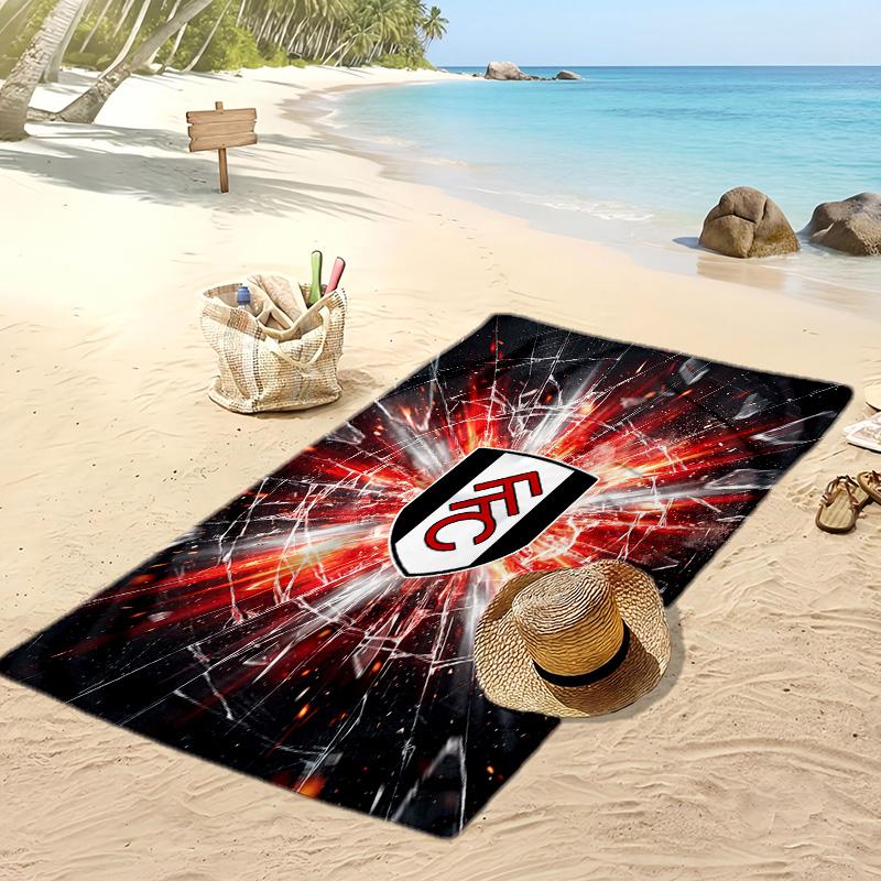 Fulham Football Print Beach Towel, Large Soft Quick Dry Towel for Beach Camping Swimming