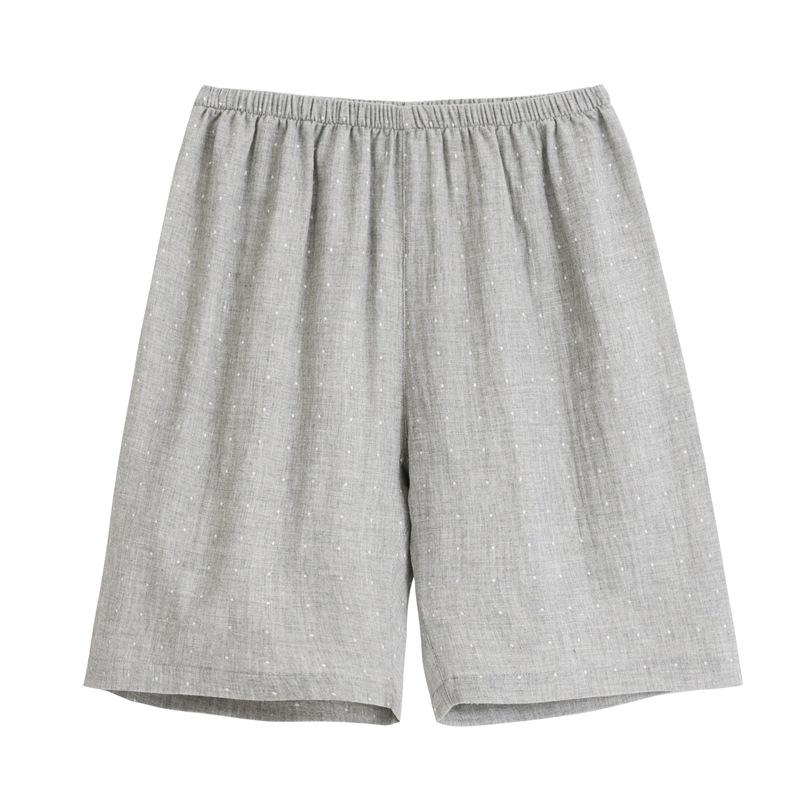 Muji-Style All-Cotton Double Gauze Pajama Shorts for Women & Men L