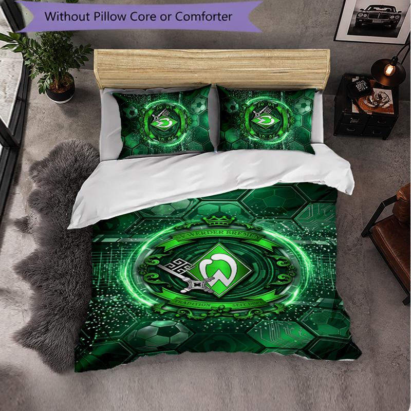 Set Biancheria da Letto Calcio Werder Bremen 3 Pezzi Morbido Set Copripiumino con Federe Set Decorazione Camera da Letto per la Casa