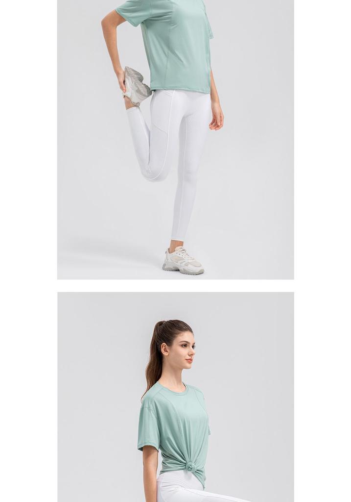 Women's Quick-Dry Breathable Fitness T-Shirt - Short Sleeve, Moisture-Wicking, Ideal for Running & Yoga