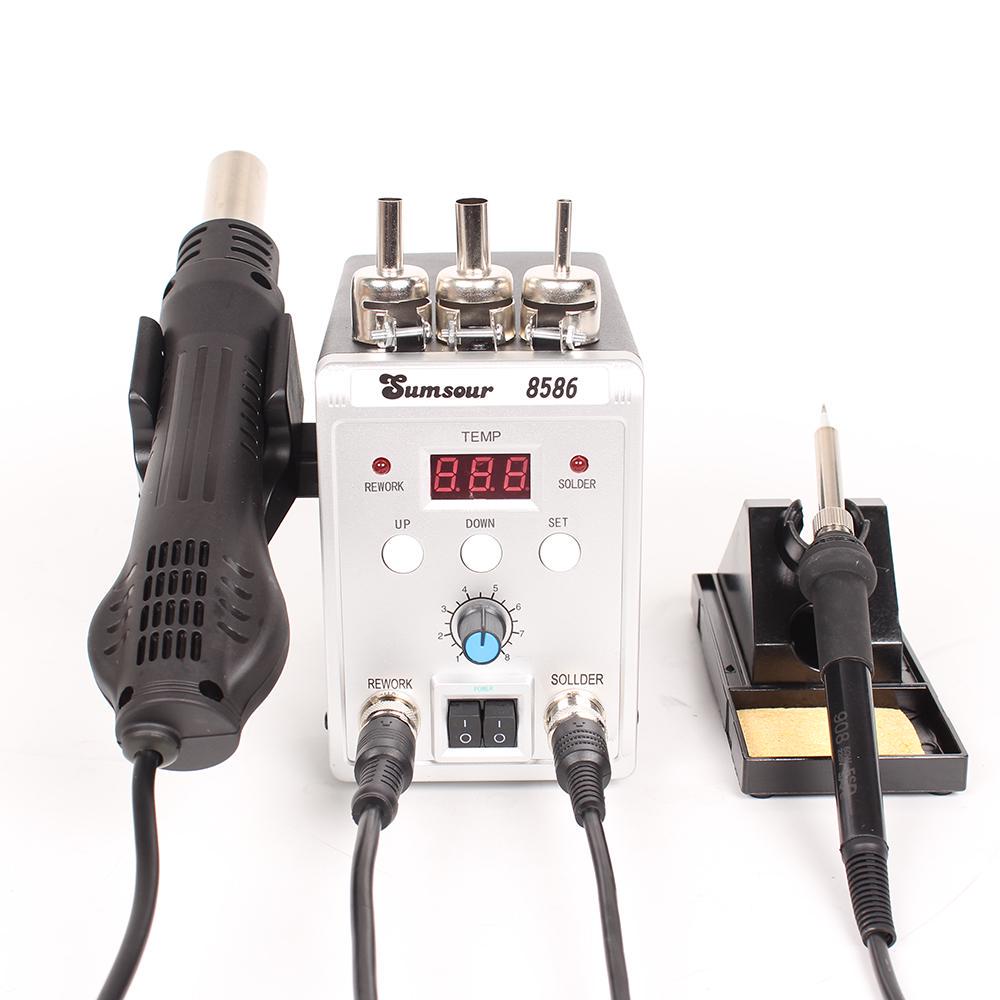 858D 3in1 SMD Soldering Rework Station Iron Hot Air Desoldering Repair 110V SMD