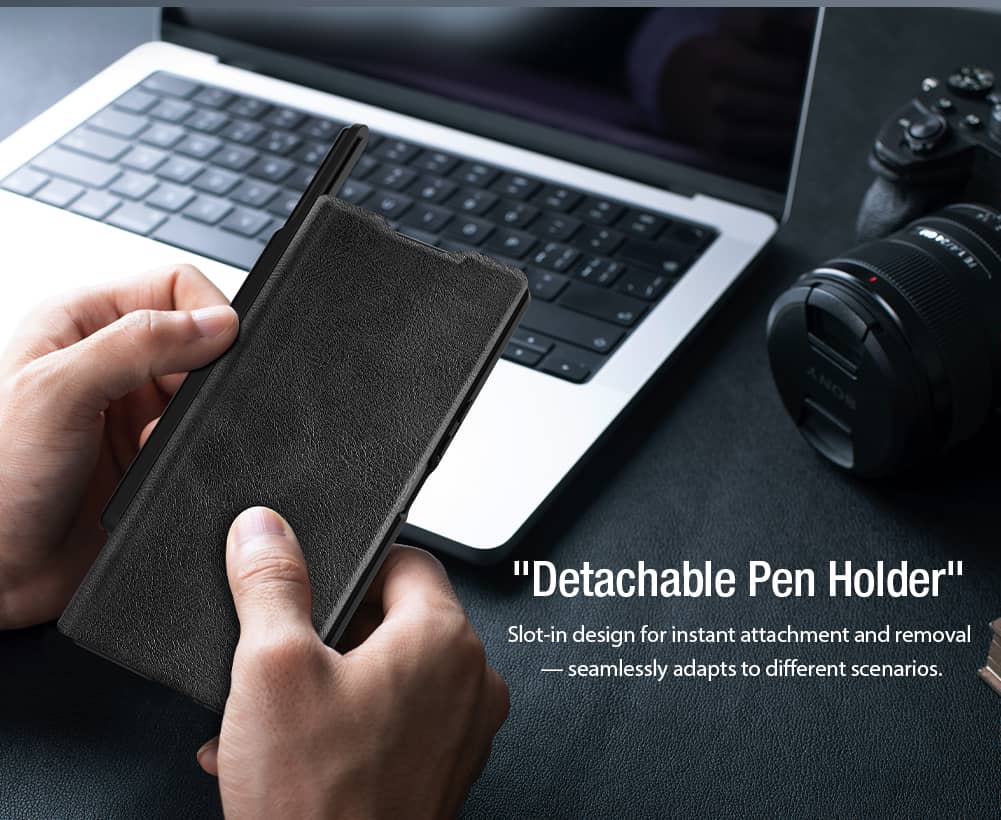 NILLKIN Premium Leather Case for Samsung Galaxy Z Fold 7 5G – Slide Camera Cover & S-Pen Slot, Luxury Full-Body Protection Cover