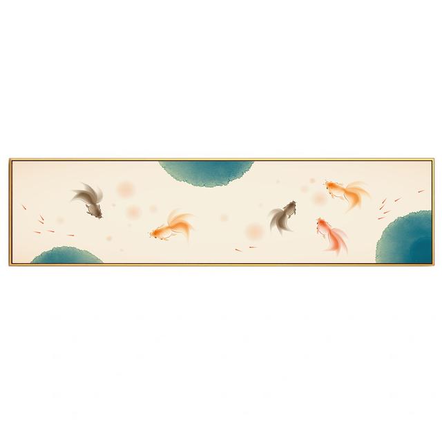 

Ретро китайский стиль лотос и рыба кои украшение для гостиной новый китайский стиль цветы и птицы живопись настенный художественный постер для дома 30cm×60cm NoFrame