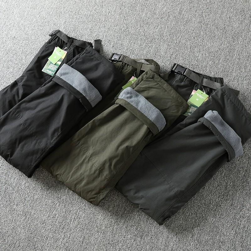Nové Cargo Kalhoty Pánské Plyšové Teplé Rovné oversize oblečení Jednobarevné Šedé Všestranné pracovní oblečení Černé Joggers Bavlna Ležérní kalhoty