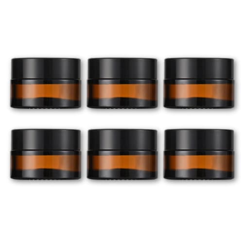 

HYmish Light-Shielding Bottles, Cream Cases, Aroma Storage Containers, Glass Hand Cream Jars, Light-Shielding Bottles, Ointment Containers, Set of 6,
