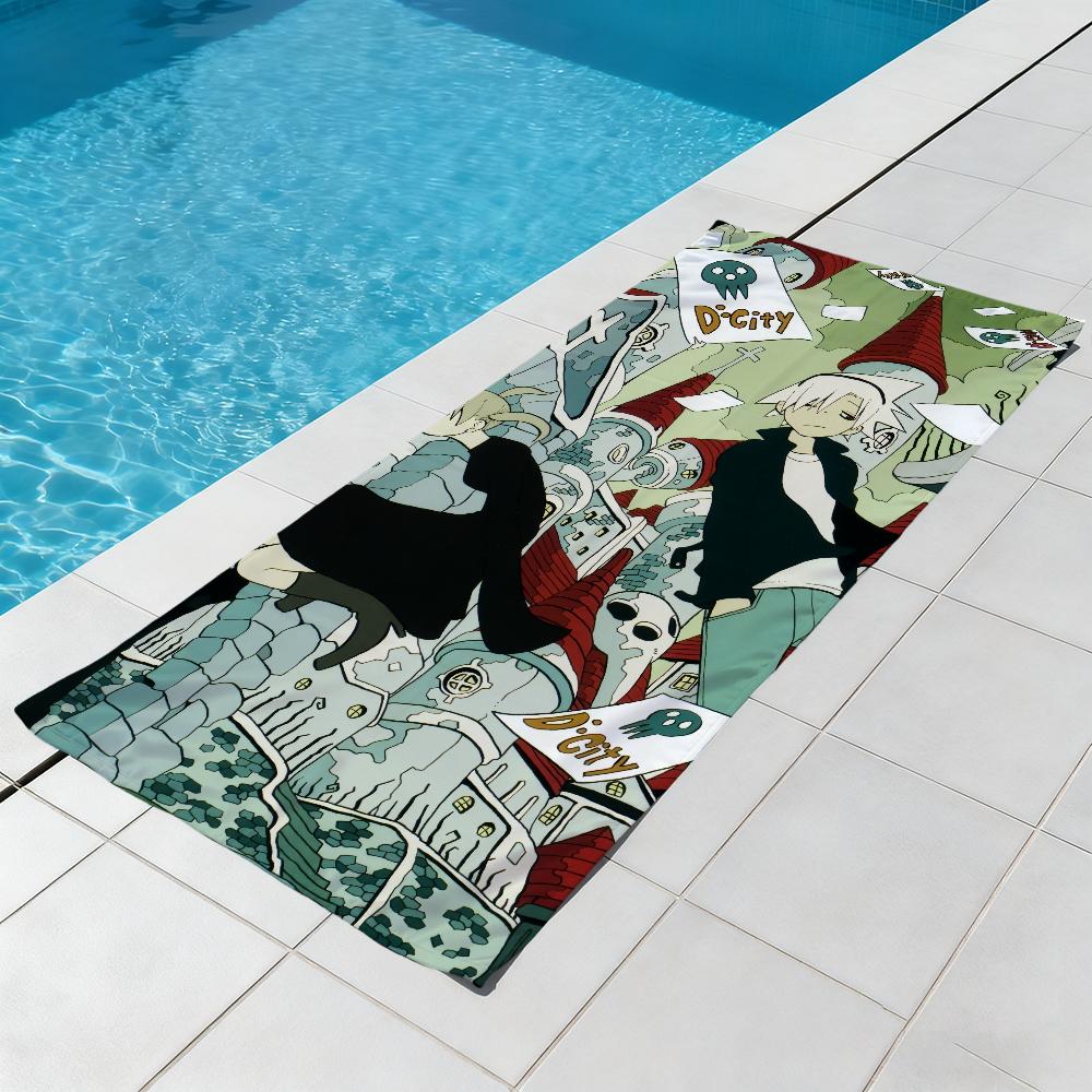 S-Soul anime cute Towel Beach Quick Dry Soft E-Eater Pool Towels Gift for Travel Gym Shower Camping sports