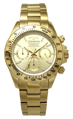Chronograph Watch 10 ATM Water Resistant T4C01GG Gold [Technos] Men's