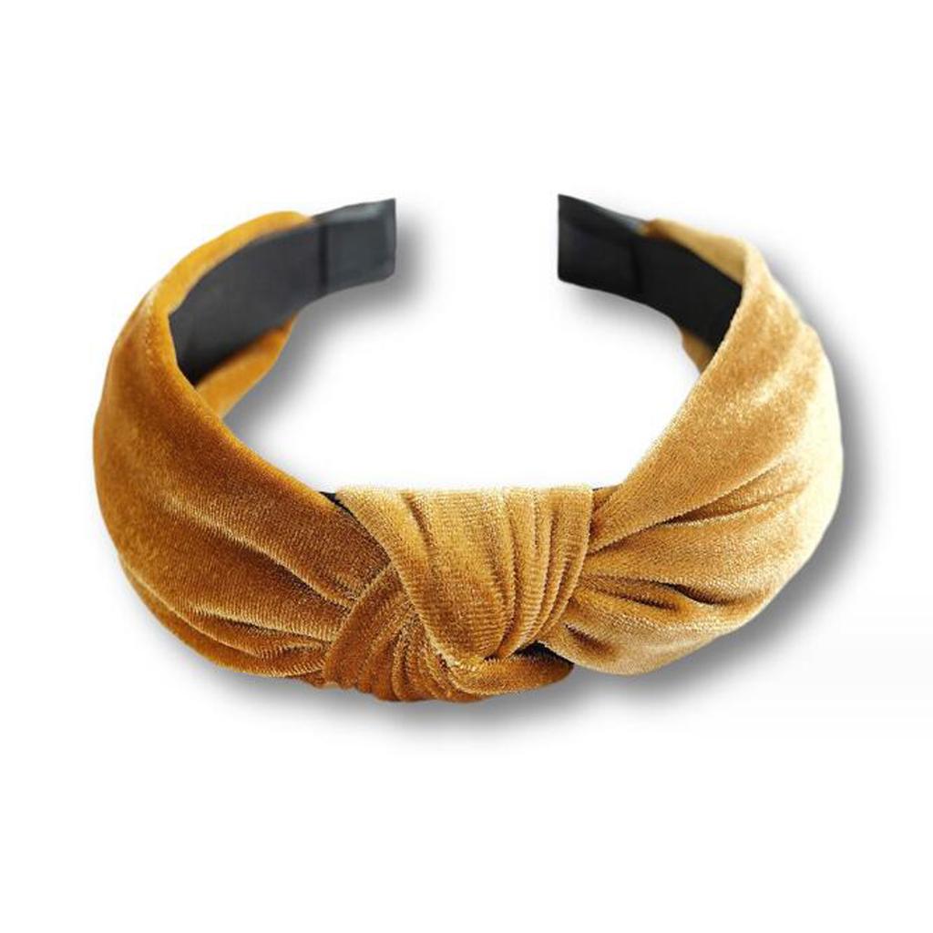 PROLY New Fashion Headband For Women Classic Canary Velvet Center Knot Casual Hairband Winter For Adult Turban Hair Accessories