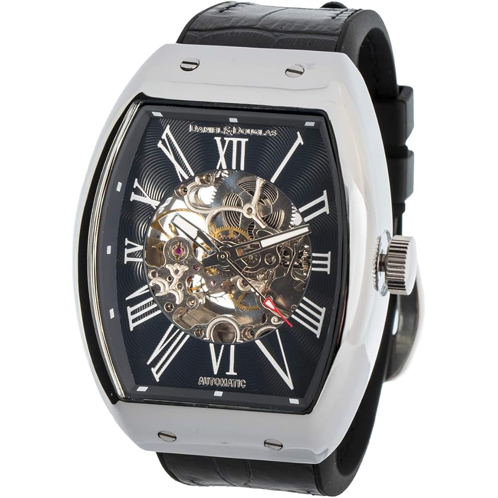 Daniel & Douglas DD8808 Analog Automatic Skeleton Watch Men s Black