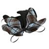 French Check-style Bow Tie Ribbon Hair Clip with A Sophisticated Look, Half-twisted Ponytail with A Hair Bun Clip and Hairpin