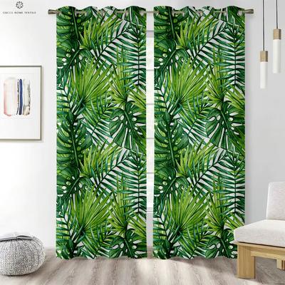 Tropical Vegetation Green Plants Color Matching Nordic Style Printed Curtains Bedroom Living Room Study Decorative Curtains