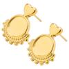Fashion Ear Studs Gold Color Sun Heart Flower Stainless Steel Earrings For Women Men Accessories Ear Jewelry Fit DIY Rhinestone