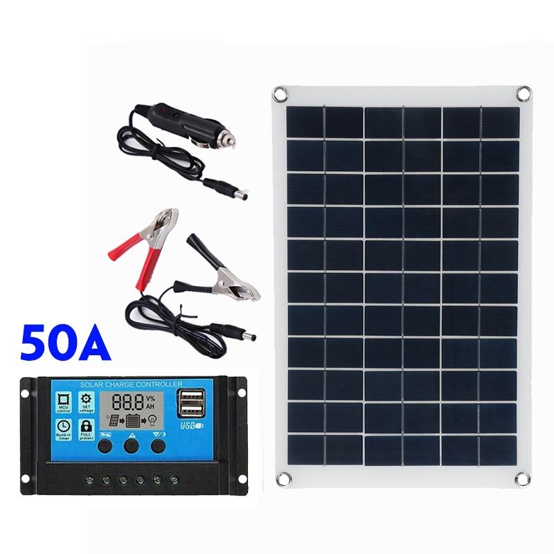 100W 18V/5V Solarzelle USB Solarmodul mit Controller für Auto Yacht Batterie Boot Ladegerät Outdoor Batterieversorgung Solarmodul Kit