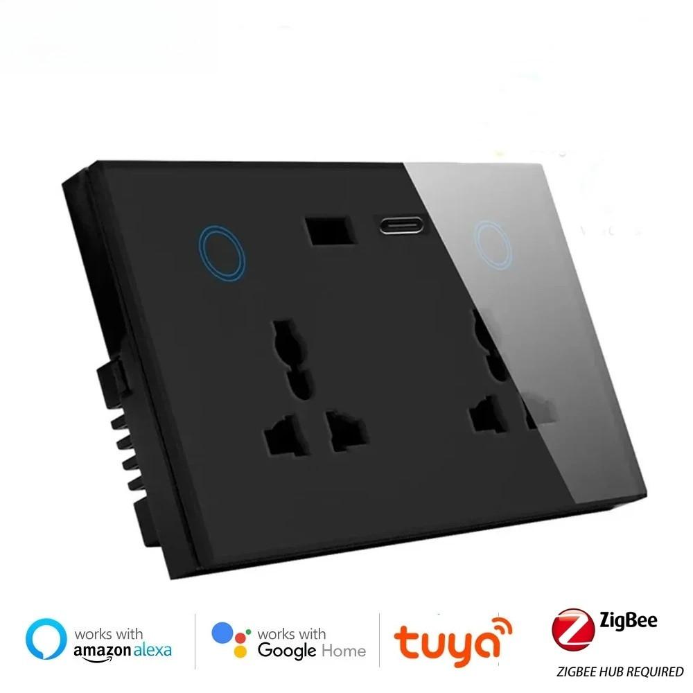 Smart WiFi Wall Socket with USB Socket Charger Smart Switch Outlet Plug 30W Touch Switch  Universal Power Socket