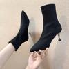 Autumn New Korean Version Of Fashion Temperament Versatile Pointed Toe Thin Heel Lnternet Celebrity Trend High-heeled Boots
