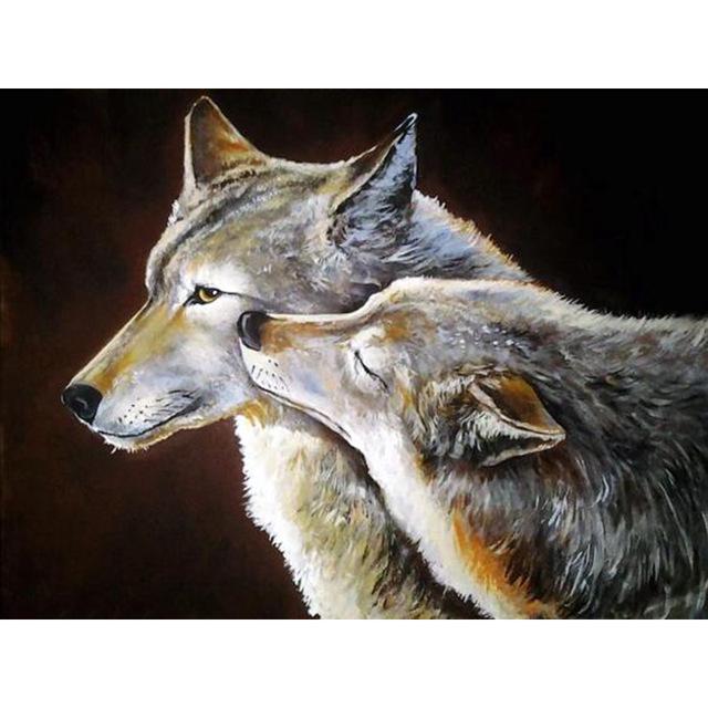 DIY 5D Diamond Painting Wolf Animal Mosaic Kit Cross Stitch Diamond Embroidery Full Drill Round