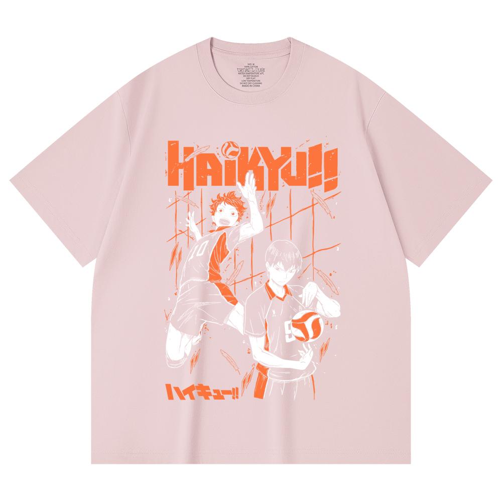 230 Gsm 100% Cotton Haikyu V2 Hinata x Tobio Print Unisex Heavy Cotton T Shirt