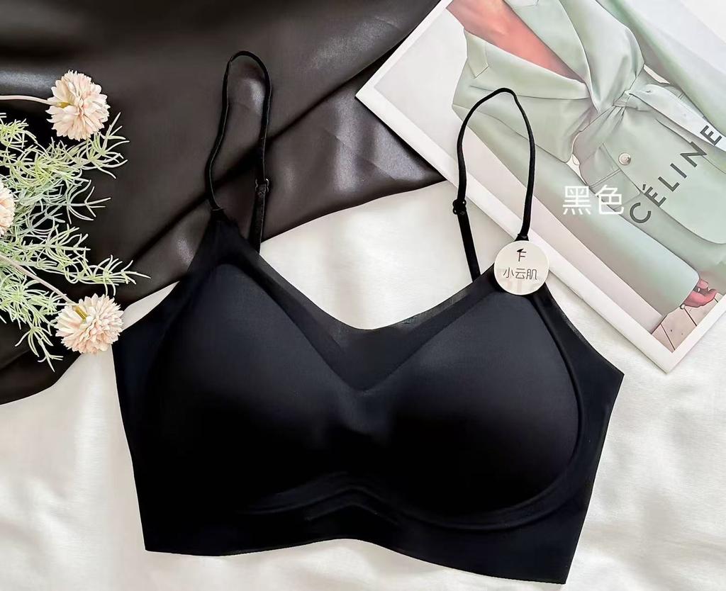 Non-magnetic ultra-thin jelly fixed cup, beautiful back tube top, thin seamless collection, nude summer