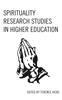 The Spirituality Research Studies In Higher Education Book