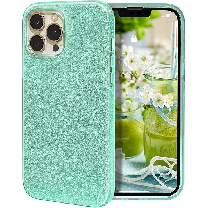 MILPROX Compatible with iPhone 14 Pro Max Case (2022), Glitter Sparkly Shiny Bling Rubber Gel Shell Cases 3 Layers Shockproof Protective Bumper Cover