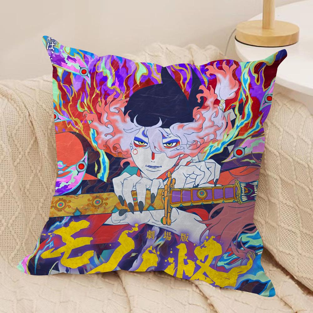 Anime Ukiyo-e Style M-Mononoke Cushion Cover Soft Plush Fabric Double-Sided Printed Cushion Covers for All Seasons Home Decor